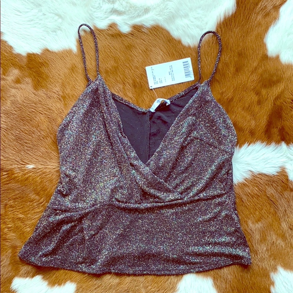 Mango Sparkle Low Cut Tank Top- Sz M/L